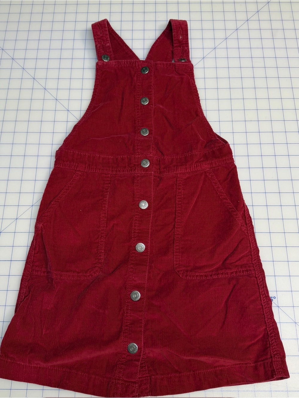 Girls Large Red Corduroy Overall Dress Old Navy